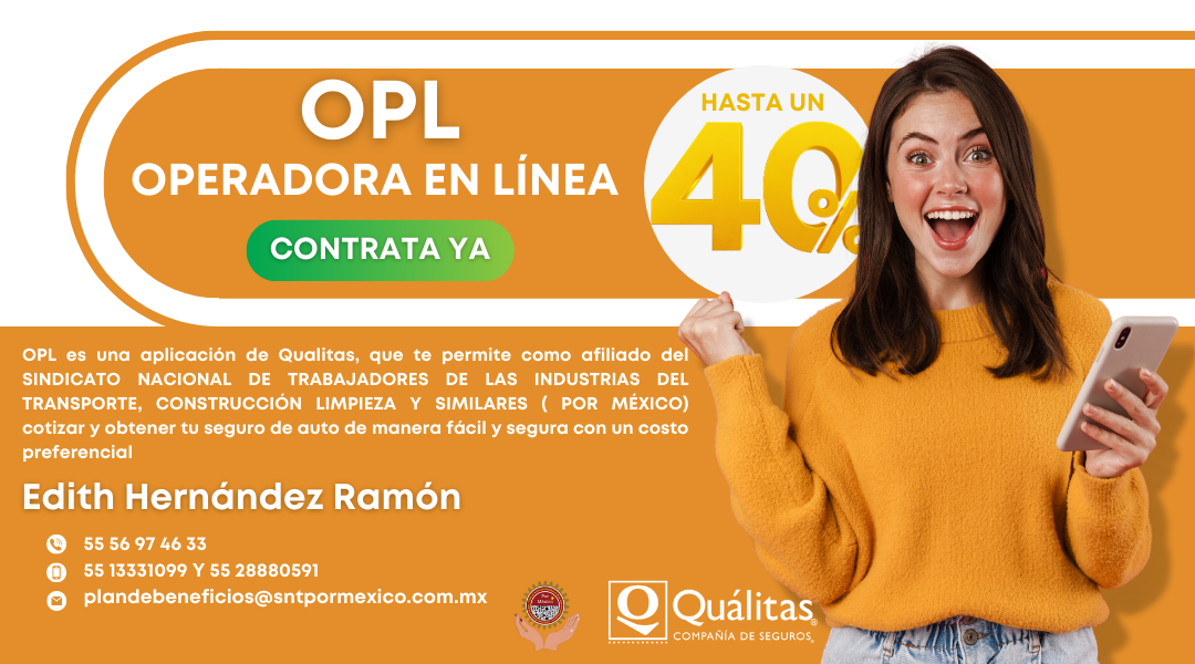 Material promocional de OPL Operadora en Línea y Qualitas, con descuentos sujetos a condiciones